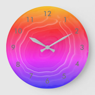 Blaue Orange des Achatscheibe-Rosas mit Zahlen Große Wanduhr