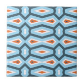 Blaue Orange des ethnischen Hexagonmusters Fliese (Vorderseite)