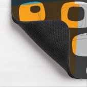 Blaue, orange, graue Retro abstrakte Kunst Mousepad (Ecke)