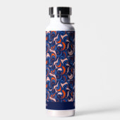 Blaue Orange Groovy Retro Isolierte Kaffee- oder Trinkflasche (Links)