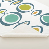 Blaue orange grüne Abstrakte Kreise Mitte Jahrhund Sherpadecke (3/4)