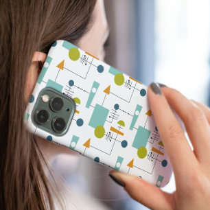 Blaue Orange Grüne Formen Linien Mitte Jahrhundert Case-Mate iPhone 14 Hülle