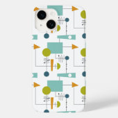 Blaue Orange Grüne Formen Linien Mitte Jahrhundert Case-Mate iPhone Hülle (Rückseite)