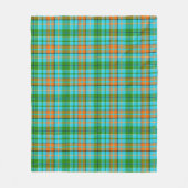 Blaue Orange Grüne Karo Tartan Design  Fleecedecke (Vorderseite)