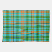 Blaue Orange Grüne Karo Tartan Design  Geschirrtuch (Horizontal)