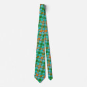 Blaue Orange Grüne Karo Tartan Design  Krawatte (Vorderseite)