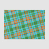 Blaue Orange Grüne Karo Tartan Design  Seidenpapier (Vorderseite)