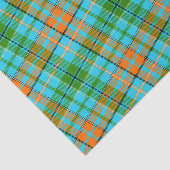 Blaue Orange Grüne Karo Tartan Design  Seidenpapier (Ausschnitt)