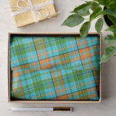 Blaue Orange Grüne Karo Tartan Design  Seidenpapier (Geschenk)
