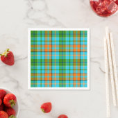 Blaue Orange Grüne Karo Tartan Design  Serviette (Beispiel)