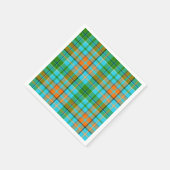 Blaue Orange Grüne Karo Tartan Design  Serviette (Ecke)