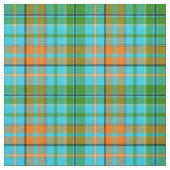Blaue Orange Grüne Karo Tartan Design  Stoff (Muster)
