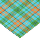 Blaue Orange Grüne Karo Tartan Design Tischdecke (Schrägansicht)