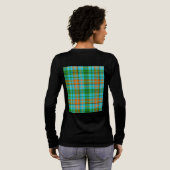 Blaue Orange Grüne Karo Tartan Design  Tri-Blend Shirt (Voller Rückseite)