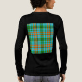 Blaue Orange Grüne Karo Tartan Design  Tri-Blend Shirt (Rückseite)