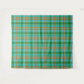 Blaue Orange Grüne Karo Tartan Design Wandteppich (Vorderseite (Horizontal))