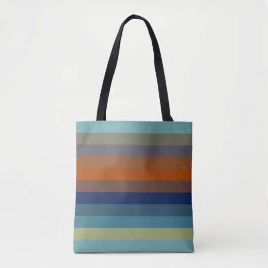 Blaue, orange, grüne und graue Streifen Tasche (Vorderseite)