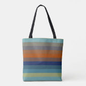 Blaue, orange, grüne und graue Streifen Tasche (Rückseite)