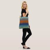 Blaue, orange, grüne und graue Streifen Tasche (Am Model)