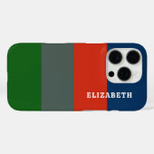 Blaue Orange Grünstreifen Muster Personalisiert Case-Mate iPhone Hülle (Rückseite (Horizontal))