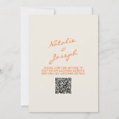 Blaue Orange Handgezeichnete Whimsical QR-Code-Hoc Einladung (Rückseite)