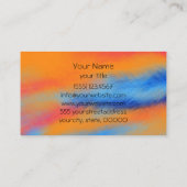 Blaue orange Malerei-abstrakte Kunst 10 Visitenkarte (Rückseite)