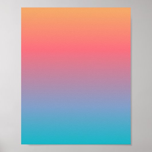 Blaue Orange Ombre Poster (Vorne)