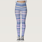 Blaue Orange Pink Streifen Leggings (Vorderseite)