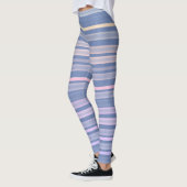 Blaue Orange Pink Streifen Leggings (Links)