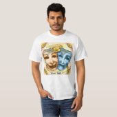 Blaue Orange Schauspielermasken T-Shirt (Vorne ganz)