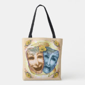 Blaue Orange Schauspielermasken Tasche (Rückseite)