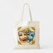 Blaue Orange Schauspielermasken Tragetasche (Rückseite)