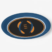 Blaue/orange/Schwarze Kunsfußball 9" Teller (Schrägansicht)