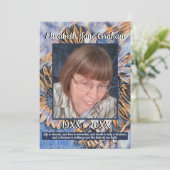 Blaue Orange Sonnenblumen | Foto | Beerdigung Programm (Stehend Vorderseite)