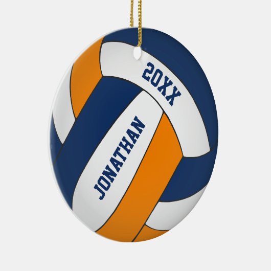 Blaue Orange-Sportmannschaft - Jungs-Volleyball Keramik Ornament (Rechts)