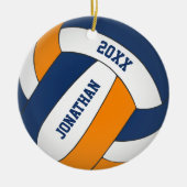 Blaue Orange-Sportmannschaft - Jungs-Volleyball Keramik Ornament (Vorne)