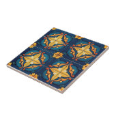 Blaue Orange- und Gelb-Muster-Keramikfliese Fliese (Seite)