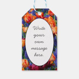 Blaue, orange und rote Blume Geschenkanhänger