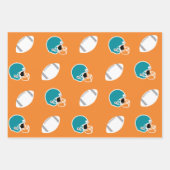 Blaue, Orange und Weiße Fußballmuster Geschenkpapier Set (Vorderseite 2)