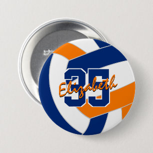 blaue orange Volleyball-Mannschaftsfarben Button