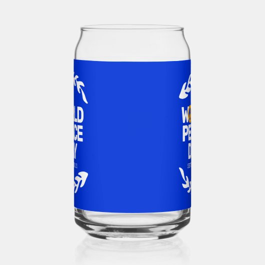 Blaue Orange Weltfriedenstag Dosenglas (Rechts)