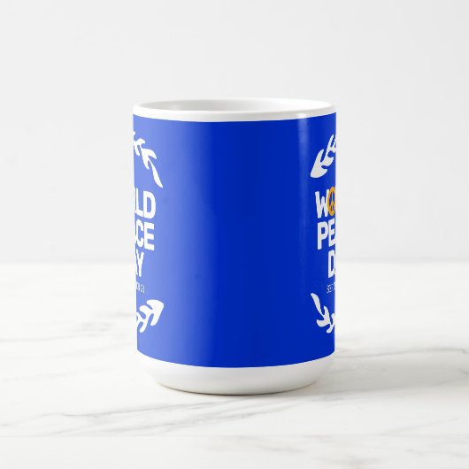 Blaue Orange Weltfriedenstag Kaffeetasse (Mittel)