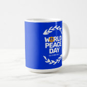 Blaue Orange Weltfriedenstag Kaffeetasse (VorderseiteRechts)