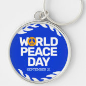 Blaue Orange Weltfriedenstag Schlüsselanhänger (Vorne)