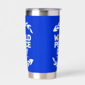 Blaue Orange Weltfriedenstag Thermobecher (Links)