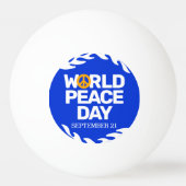 Blaue Orange Weltfriedenstag Tischtennisball (Rückseite)