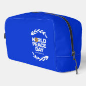 Blaue Orange Weltfriedenstag Waschbeutel (Rechte Ecke)