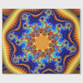 Blaue, orangefarbene und gelbe Geburt Geschenkpapier (Flach)