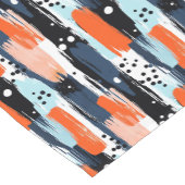 Blaue Orangen Pinselstriche Abstraktes Muster Kurzer Tischläufer (Ecke)