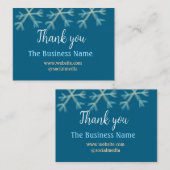 Blaue Orangenschneeflocken geben den Namen Weihnac Mitteilungskarte (Vorne/Hinten)